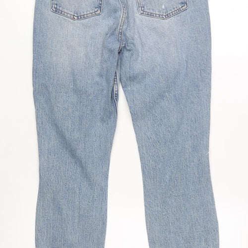 Abercrombie & Fitch Women's Blue High Rise Mom Jeans Size 26 Distressed Denim