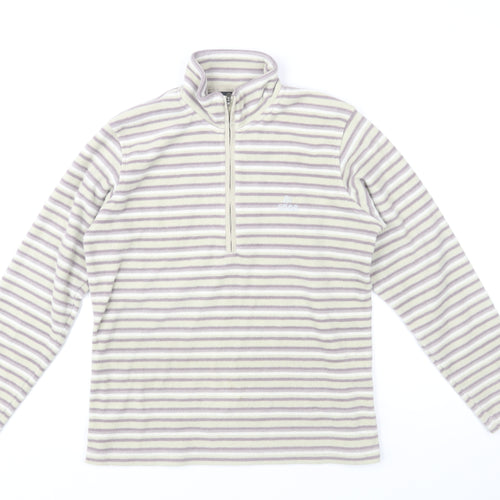 Craghoppers Women’s Beige & Purple Striped Fleece Pullover UK 10