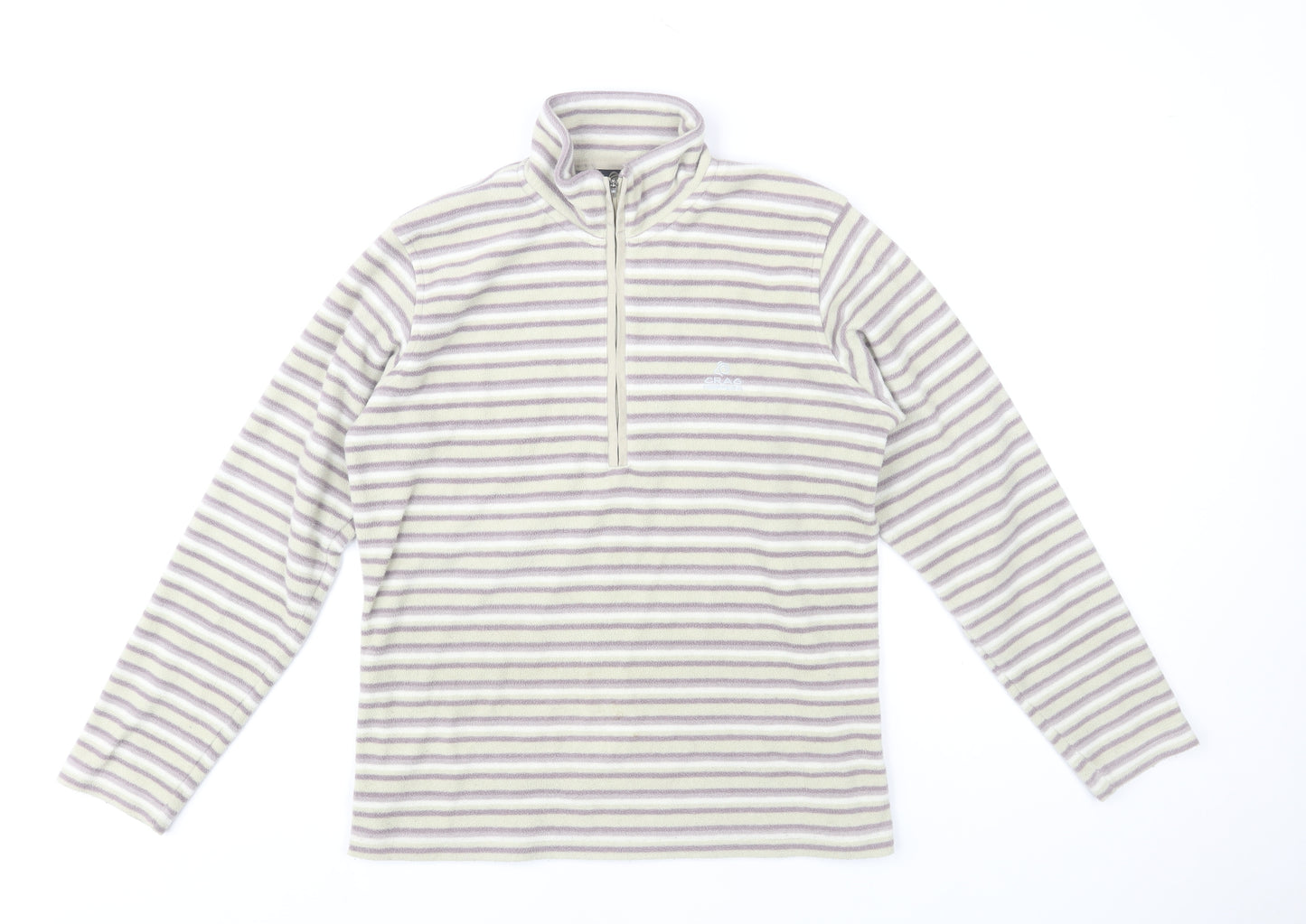 Craghoppers Women’s Beige & Purple Striped Fleece Pullover UK 10