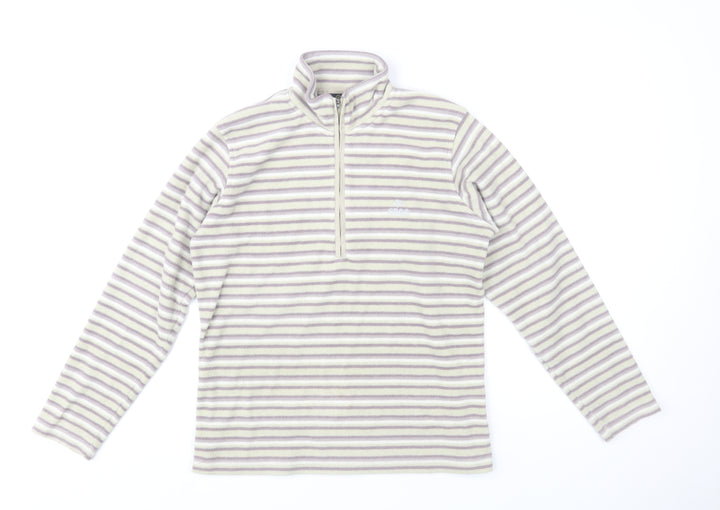 Craghoppers Women’s Beige & Purple Striped Fleece Pullover UK 10