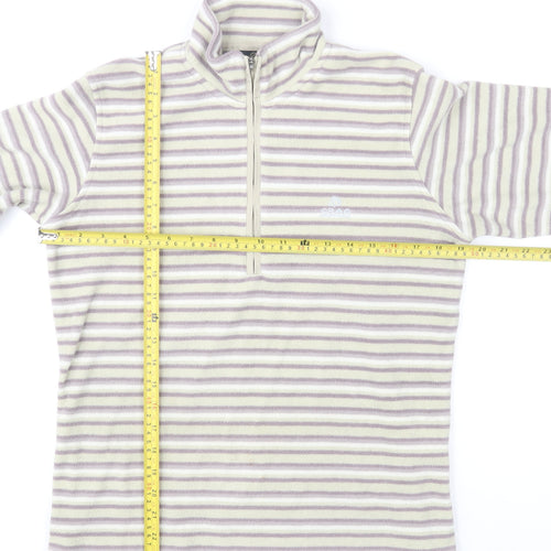 Craghoppers Women’s Beige & Purple Striped Fleece Pullover UK 10