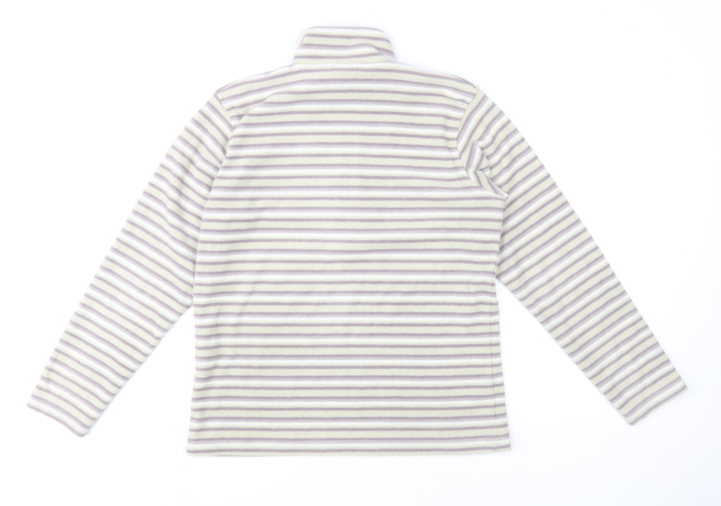 Craghoppers Women’s Beige & Purple Striped Fleece Pullover UK 10