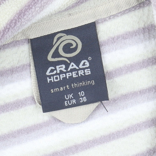 Craghoppers Women’s Beige & Purple Striped Fleece Pullover UK 10