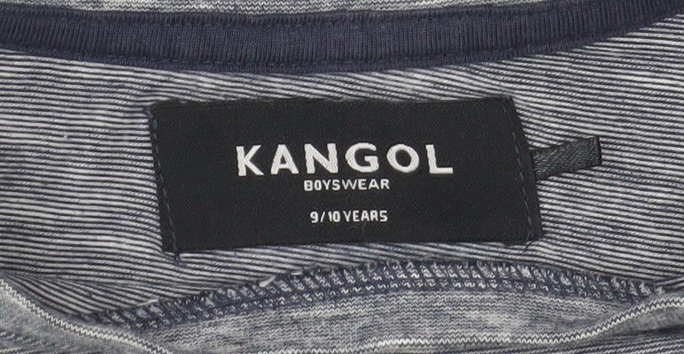 Kangol Boys Grey Colourblock Crew Neck Cotton T-Shirt Size 9-10 Years
