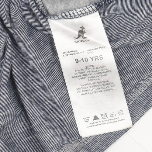 Kangol Boys Grey Colourblock Crew Neck Cotton T-Shirt Size 9-10 Years