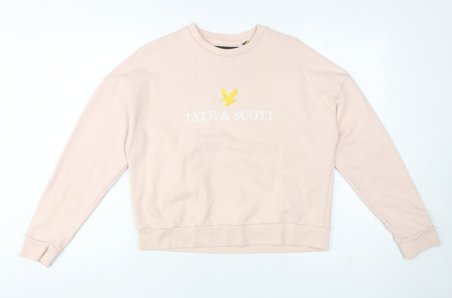 Lyle & Scott Women's Beige Cotton Logo Pullover Sweatshirt Size M