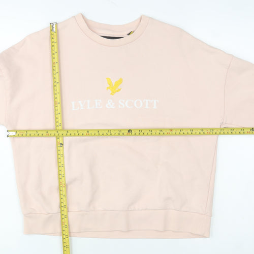 Lyle & Scott Women's Beige Cotton Logo Pullover Sweatshirt Size M
