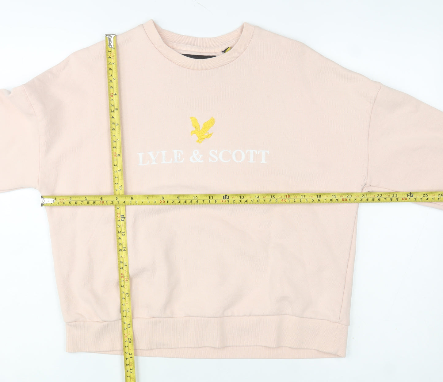 Lyle & Scott Women's Beige Cotton Logo Pullover Sweatshirt Size M