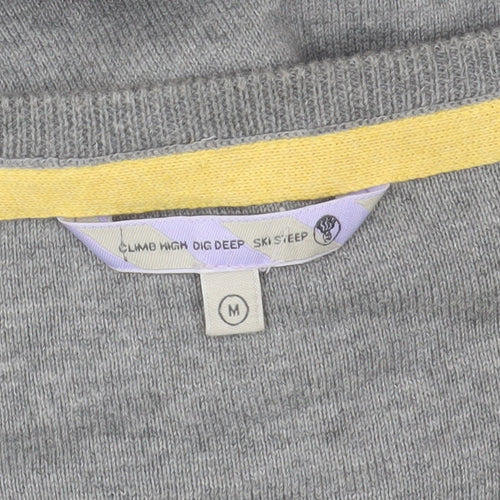 Rule The Way Grey Cotton V-Neck Jumper Men M Classic Knitwear
