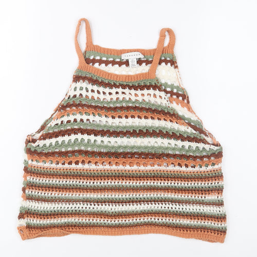Topshop Women’s Multicoloured Crochet Knit Tank Top L