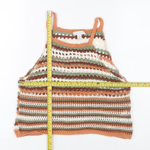 Topshop Women’s Multicoloured Crochet Knit Tank Top L