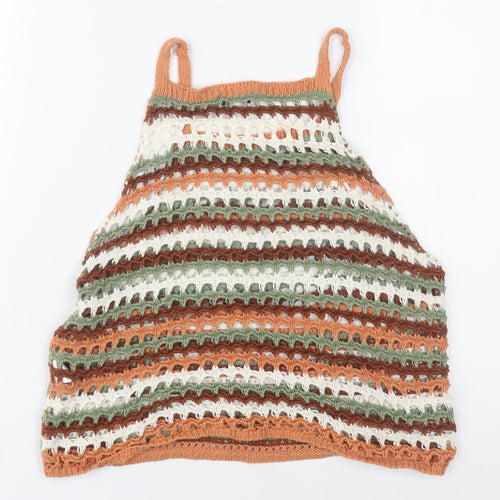 Topshop Women’s Multicoloured Crochet Knit Tank Top L