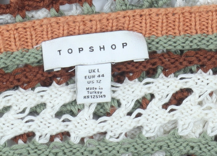 Topshop Women’s Multicoloured Crochet Knit Tank Top L