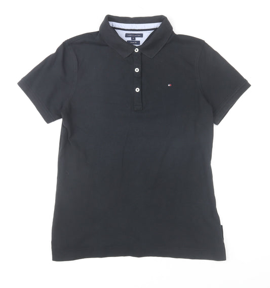 Tommy Hilfiger Men's Black Classic Fit Cotton Polo Shirt M