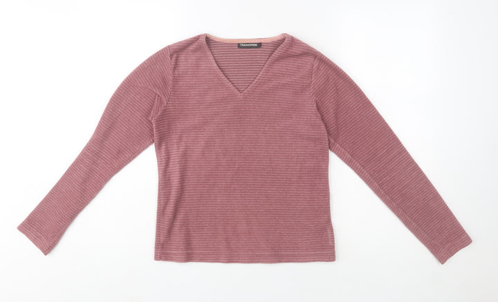 Craghoppers Womens Pink V-Neck Pullover Sweatshirt Size 8