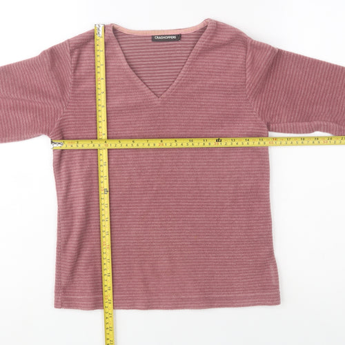 Craghoppers Womens Pink V-Neck Pullover Sweatshirt Size 8