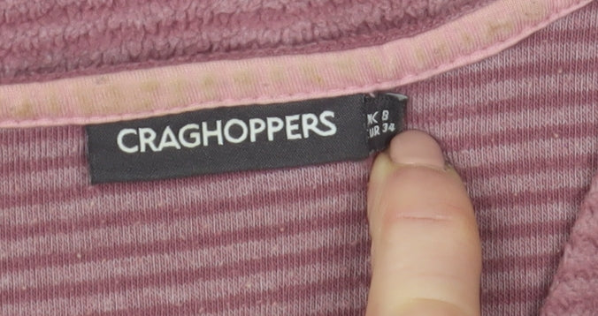 Craghoppers Womens Pink V-Neck Pullover Sweatshirt Size 8