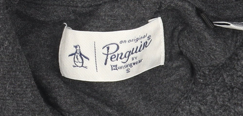 Original Penguin Men's Grey 1/4 Zip Jumper Size S Regular Fit