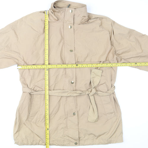 Zara Women Beige Belted Trench Coat Size S Lightweight Mid-Length