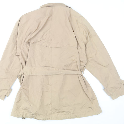 Zara Women Beige Belted Trench Coat Size S Lightweight Mid-Length