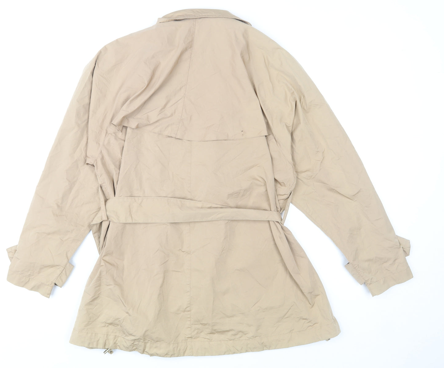 Zara Women Beige Belted Trench Coat Size S Lightweight Mid-Length