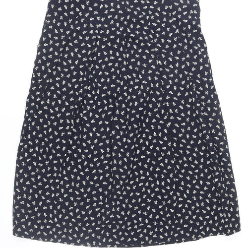 Marks and Spencer Women Blue Floral A-Line Midi Skirt Size 16