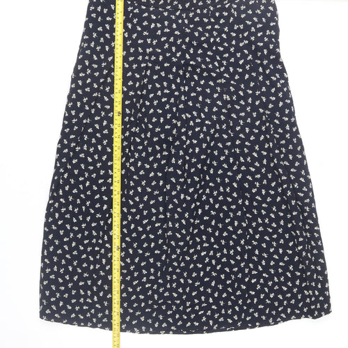 Marks and Spencer Women Blue Floral A-Line Midi Skirt Size 16