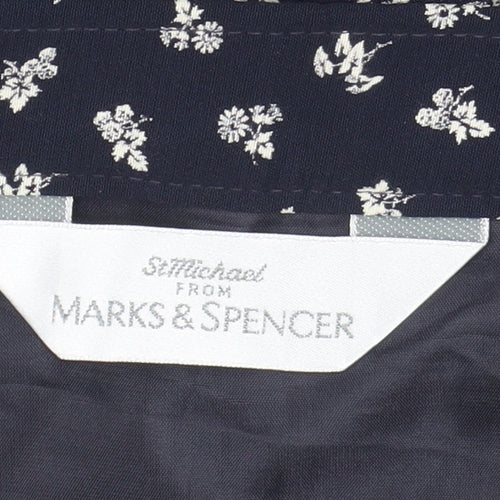 Marks and Spencer Women Blue Floral A-Line Midi Skirt Size 16