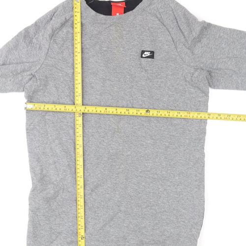 Nike Men's Grey Long Sleeve Pullover Sports T-Shirt Size S
