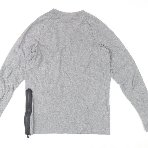 Nike Men's Grey Long Sleeve Pullover Sports T-Shirt Size S