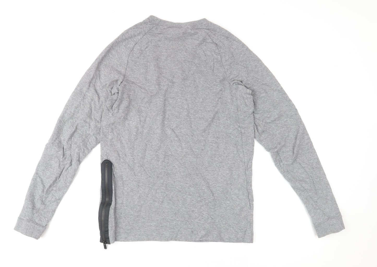 Nike Men's Grey Long Sleeve Pullover Sports T-Shirt Size S