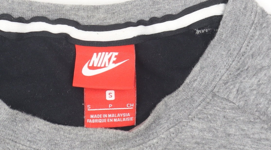 Nike Men's Grey Long Sleeve Pullover Sports T-Shirt Size S