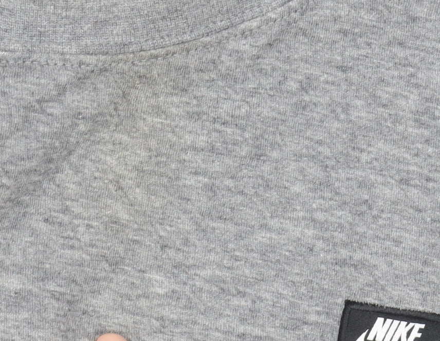 Nike Men's Grey Long Sleeve Pullover Sports T-Shirt Size S