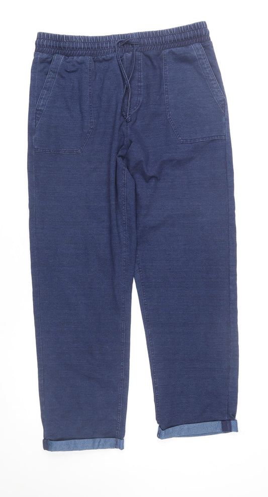 Marks and Spencer Women’s Blue Cropped Elastic Waist Jeans Size 12 Regular