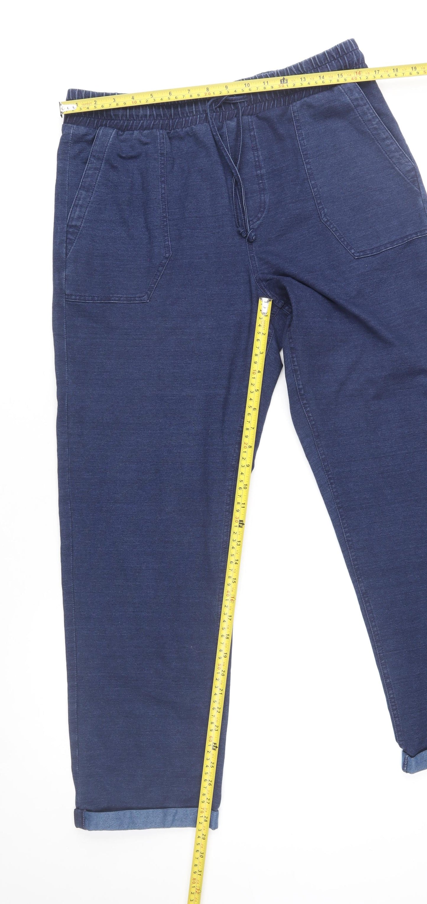 Marks and Spencer Women’s Blue Cropped Elastic Waist Jeans Size 12 Regular