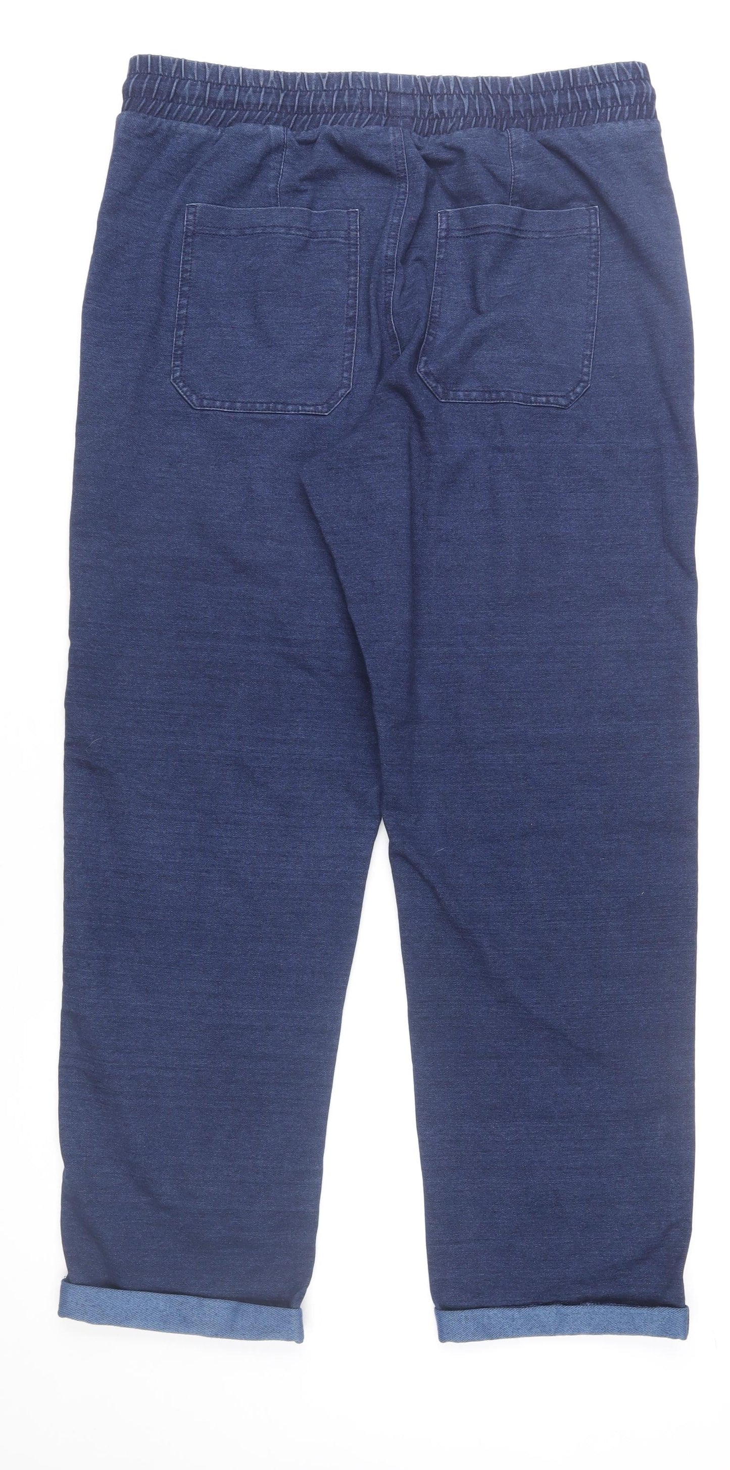 Marks and Spencer Women’s Blue Cropped Elastic Waist Jeans Size 12 Regular