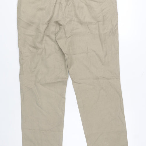 Marks and Spencer Men's Beige Linen Cotton Chino Trousers 34L