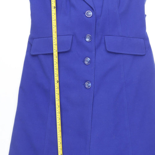 Changes by Together Women's Blue Long Buttoned Coat Size 14