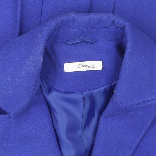 Changes by Together Women's Blue Long Buttoned Coat Size 14