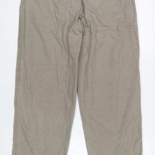 Marks and Spencer Men Light Taupe Cotton Chino Trousers 34in Waist 31in Leg
