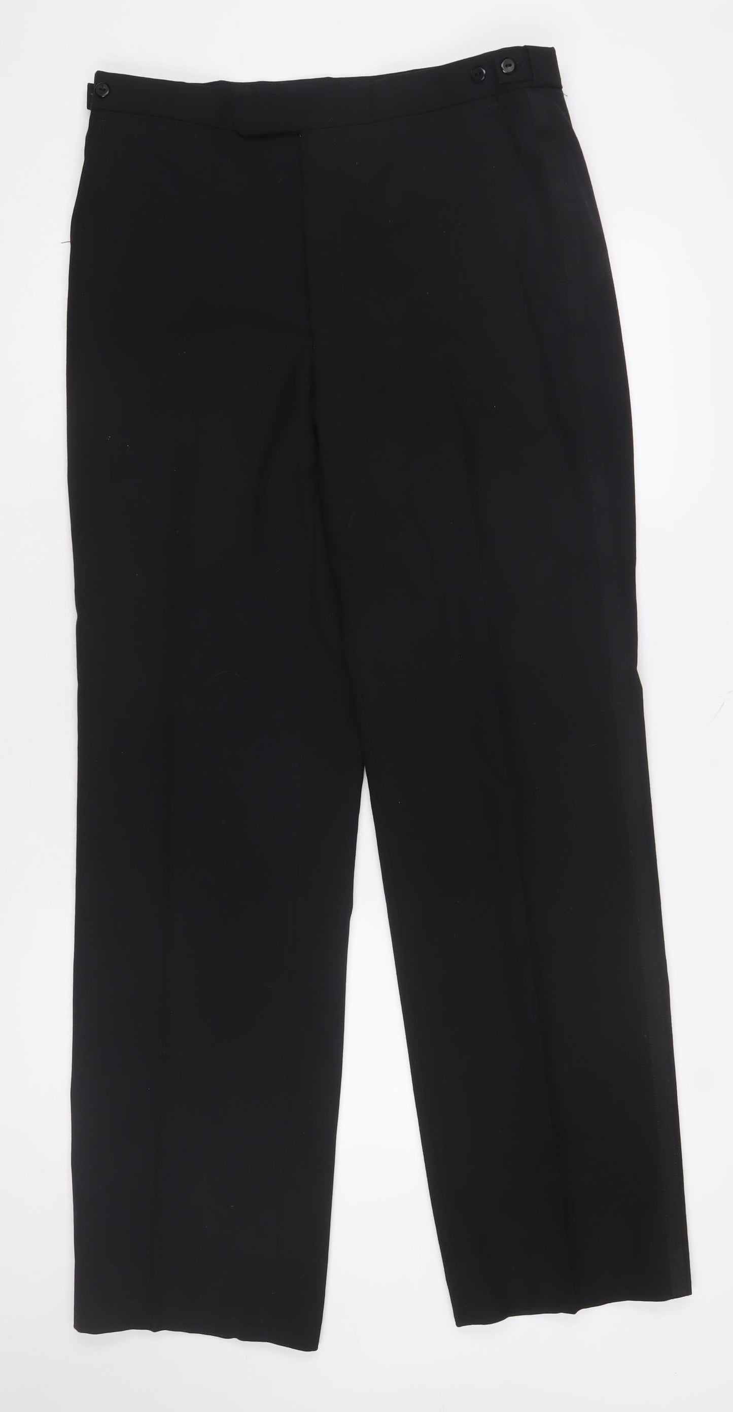 Marks and Spencer St Michael Men's Black Wool Blend Dress Trousers 34W 33L Classic Fit