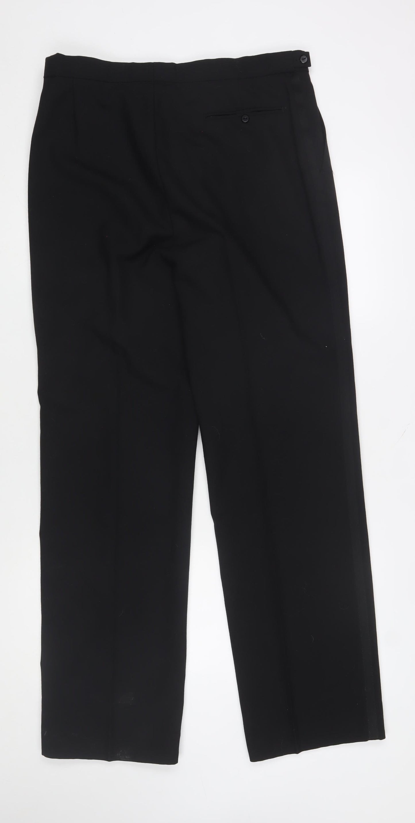 Marks and Spencer St Michael Men's Black Wool Blend Dress Trousers 34W 33L Classic Fit