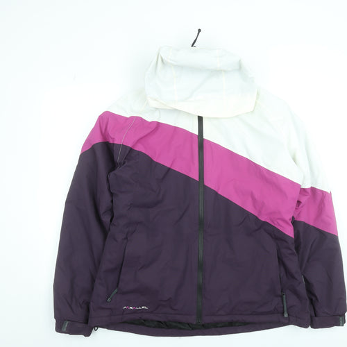 Parallel Womens Purple Ski Jacket Size 16 Hooded Waterproof Winter Coat