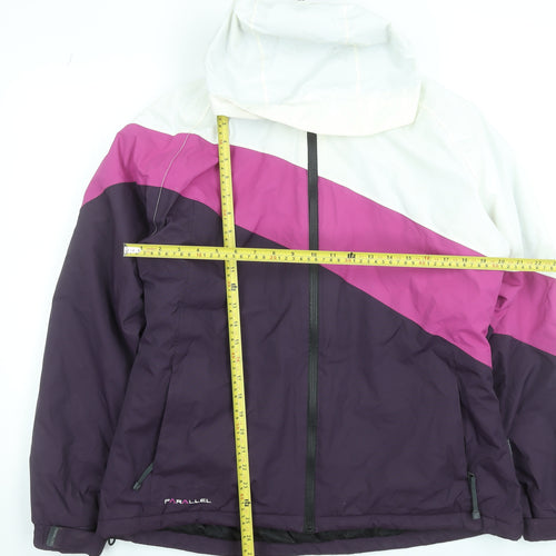 Parallel Womens Purple Ski Jacket Size 16 Hooded Waterproof Winter Coat