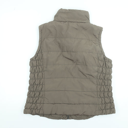 Marks and Spencer Women Brown Puffer Waistcoat XL Sleeveless Zip