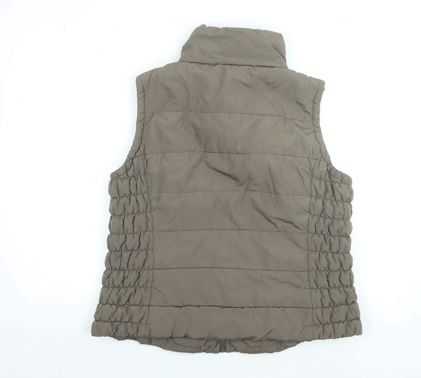 Marks and Spencer Women Brown Puffer Waistcoat XL Sleeveless Zip