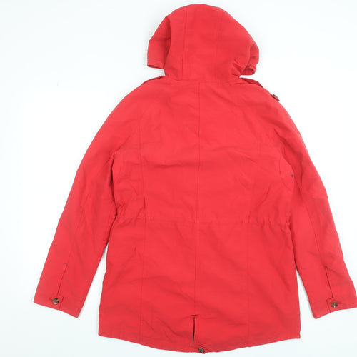 Marks and Spencer Women’s Red Hooded Cotton Blend Parka Jacket Size 12