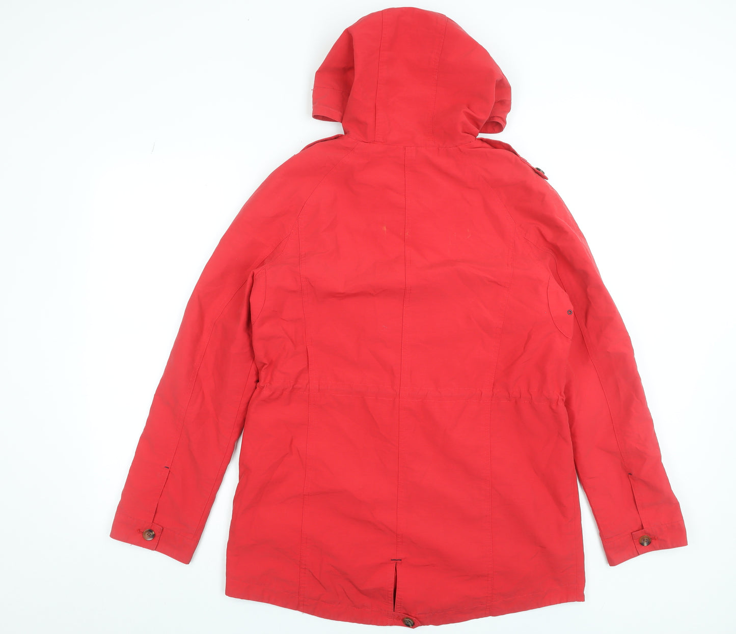 Marks and Spencer Women’s Red Hooded Cotton Blend Parka Jacket Size 12