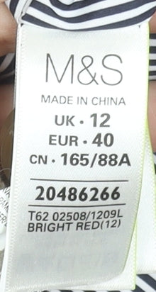 Marks and Spencer Women’s Red Hooded Cotton Blend Parka Jacket Size 12