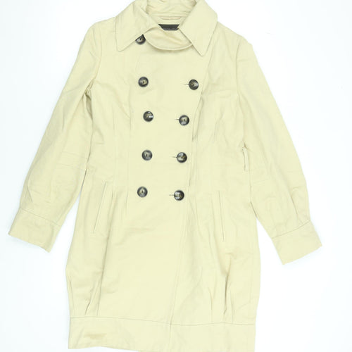 Marks and Spencer Women Beige Trench Coat UK 10 Cotton Linen Blend